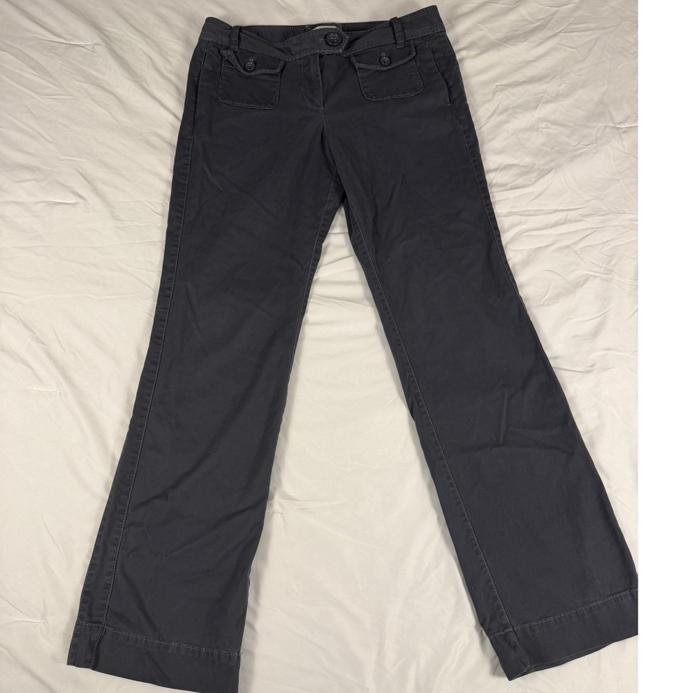 Ann Taylor LOFT Marisa Pants Womens 8 Gray Straight Leg Utility Pocket Trousers
